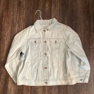 Sonoma Whitewash Denim Jacket with Silver Buttons Size 1X